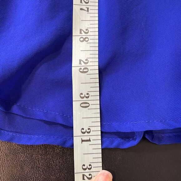 Lush Women's Mini Dress Elastic Wiast Flutter Sleeve Flare Swing Blue Size XS - Picture 10 of 10